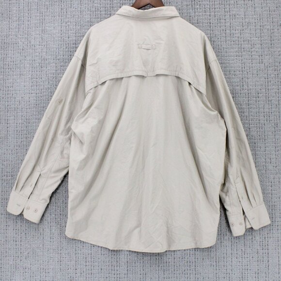 CABELAS Guidewear Shirt Mens 2XL Beige Button Down Performance Outdoor Hiking - Picture 2 of 9